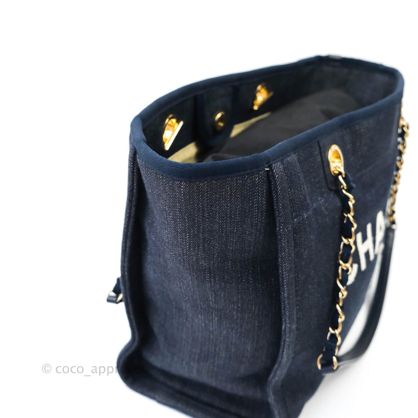 Chanel Denim Deauville Medium Tote Navy