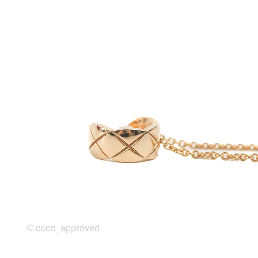 Chanel Coco Crush Diamond Necklace Beige Gold