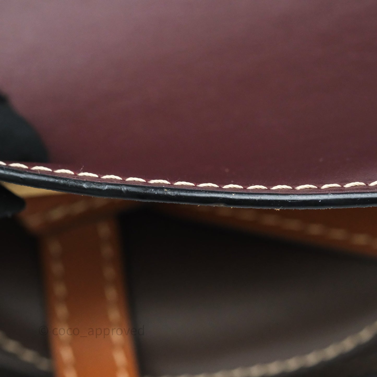Loewe Small Gate Bag Smooth Calfskin Burgundy Tan Brown