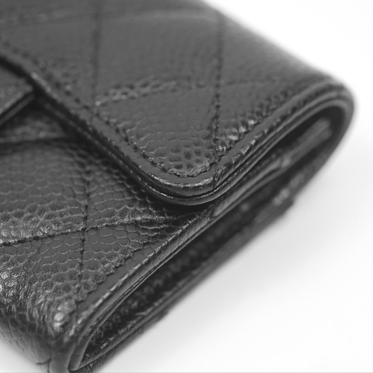 Chanel Quilted Flap Card Holder Caviar Black Gold Hardware