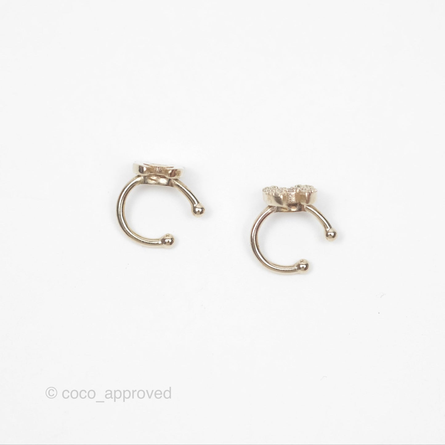 Chanel Crystal CC Ear Cuff Gold Tone 22C
