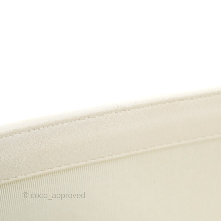 Chanel Medium Boy Bag White Calfskin Gold Hardware