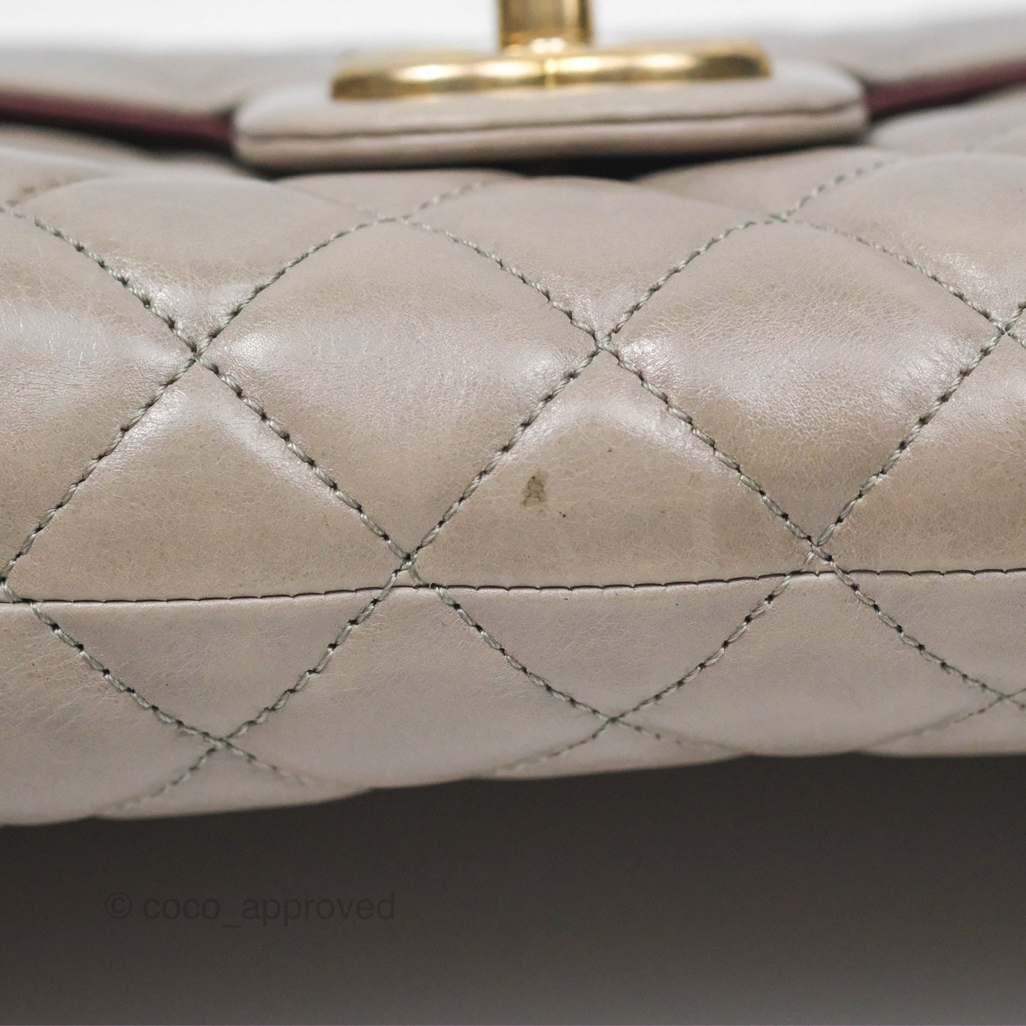 Chanel Accordion Flap Bag Taupe Crinkled Glazed Calfskin