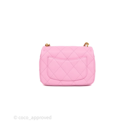 Chanel Heart Crush Mini Flap Bag Pink Caviar Aged Gold Hardware