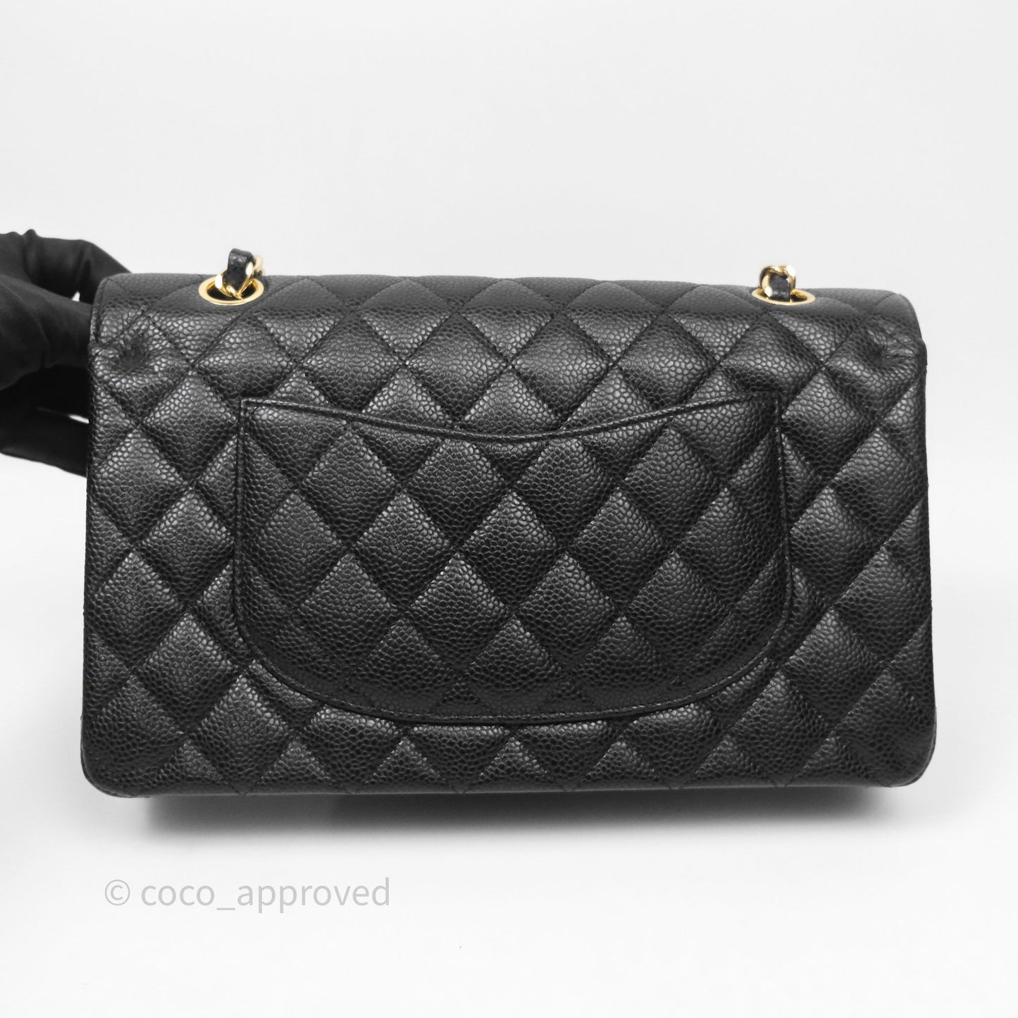 Chanel Classic Medium Flap Quilted Black Caviar Gold Hardware