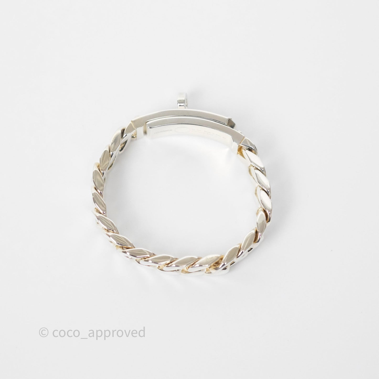 Hermes Kelly Gourmette GM Bracelet Silver Size ST