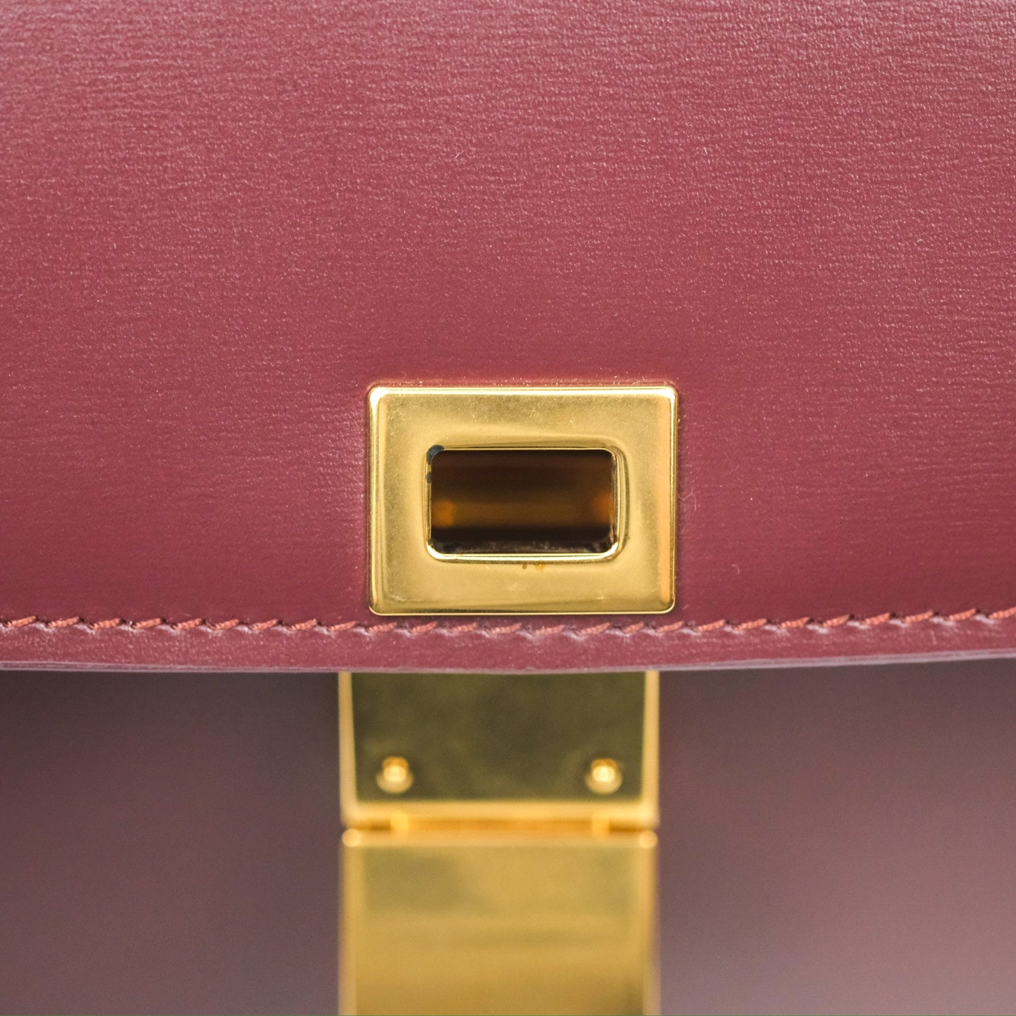 Celine Teen Classic Box Flap Burgundy Calfskin