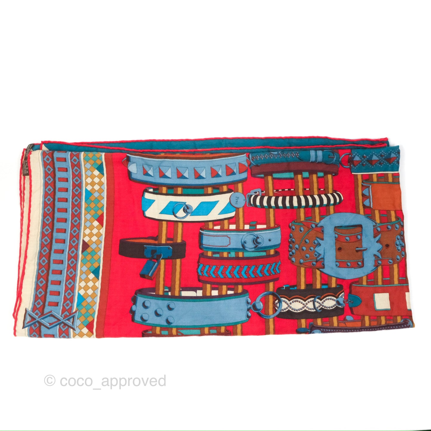 Hermes Collier de Chiens Scarf Shawl 140 Cashmere Silk