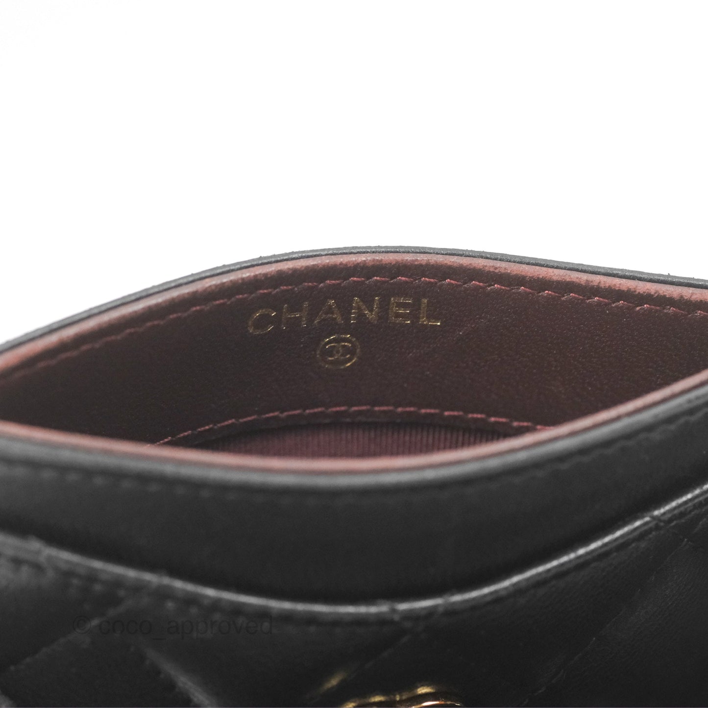 Chanel Classic Flat Card Holder Black Lambskin Gold Hardware