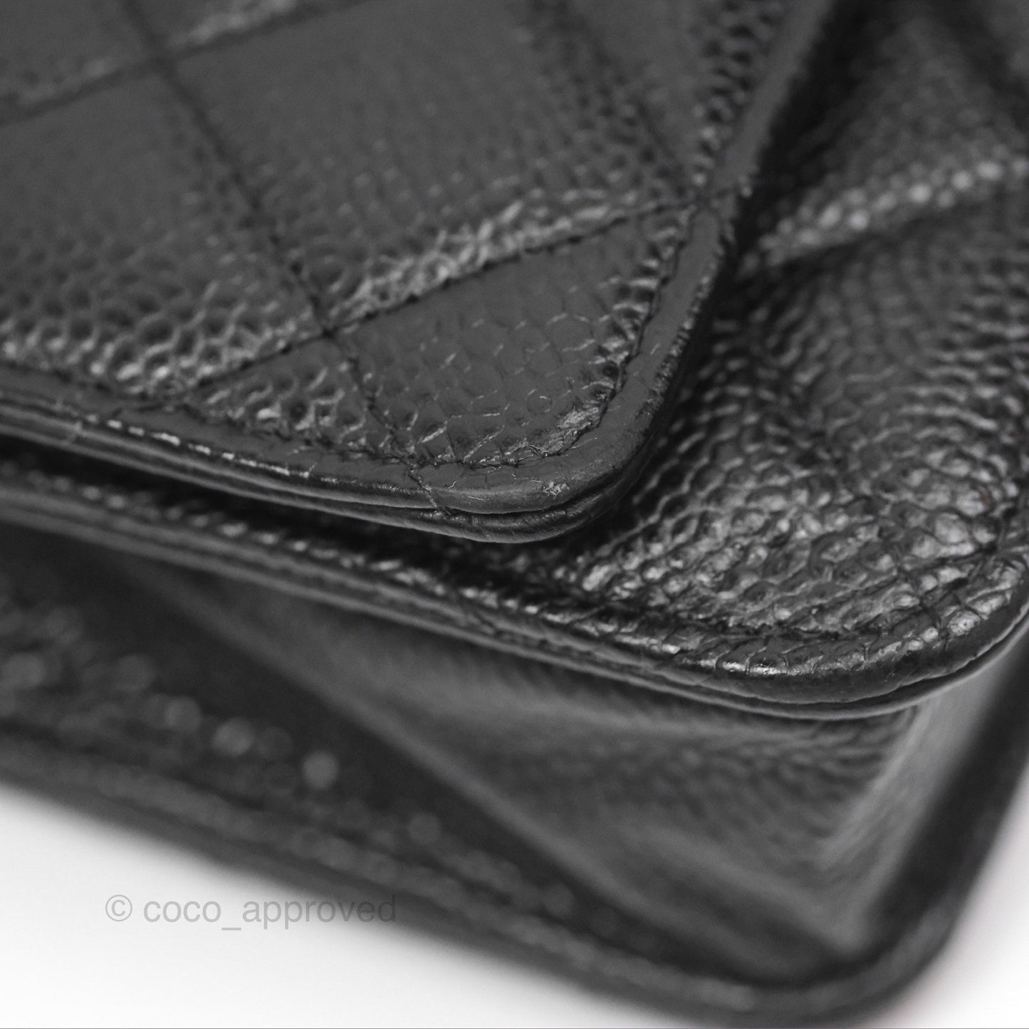 Chanel Quilted Classic Wallet On Chain WOC Black Caviar Gold Hardware