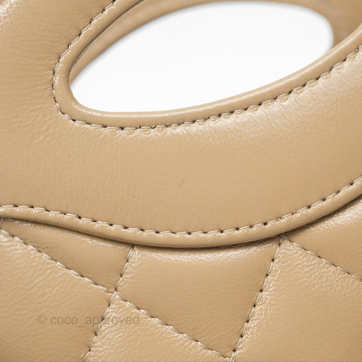 Chanel Micro 31 Beige Bucket Bag Shiny Calfskin Gold Hardware
