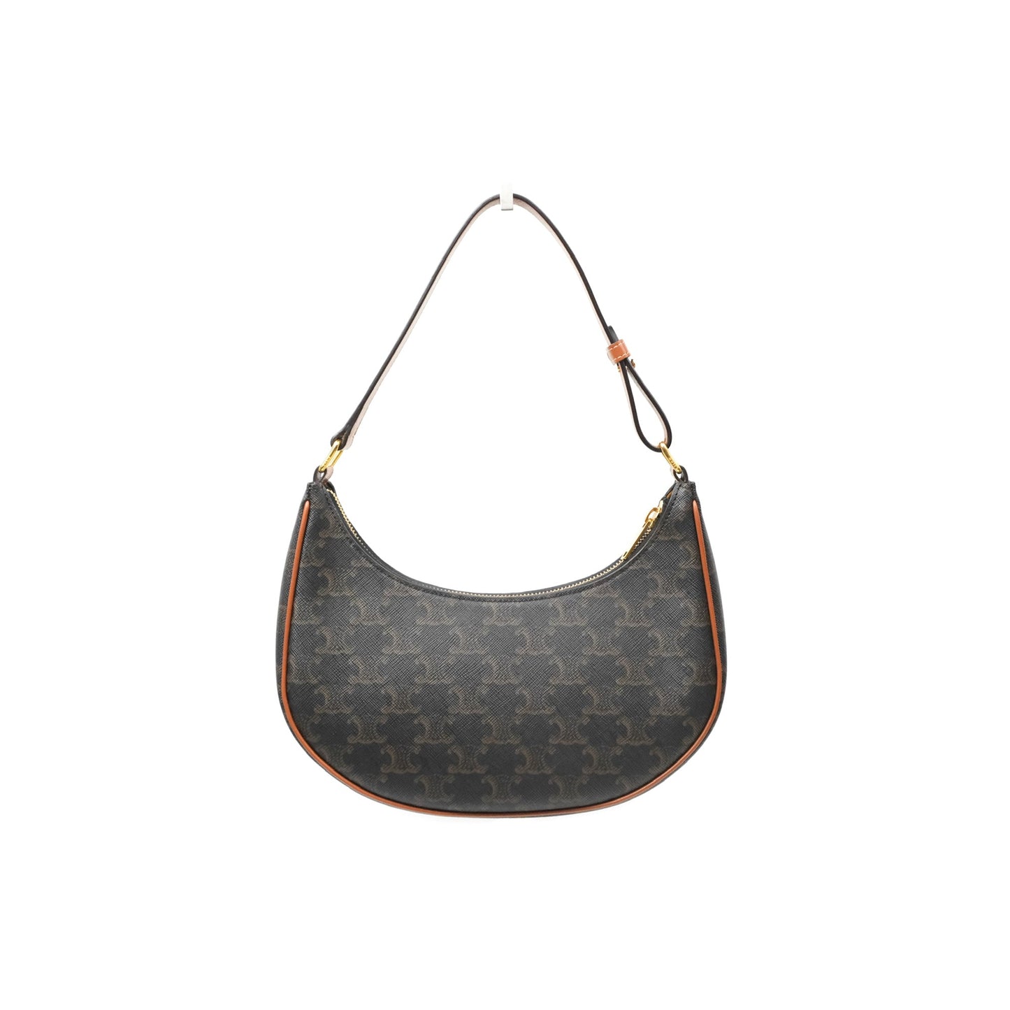 Celine Ava Bag In Triomphe Canvas Calfskin Tan