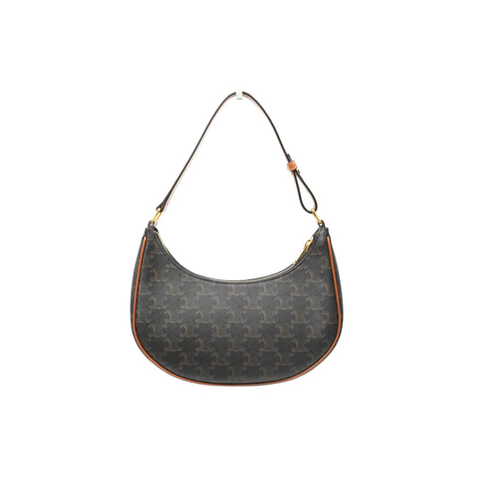 Celine Ava Bag In Triomphe Canvas Calfskin Tan