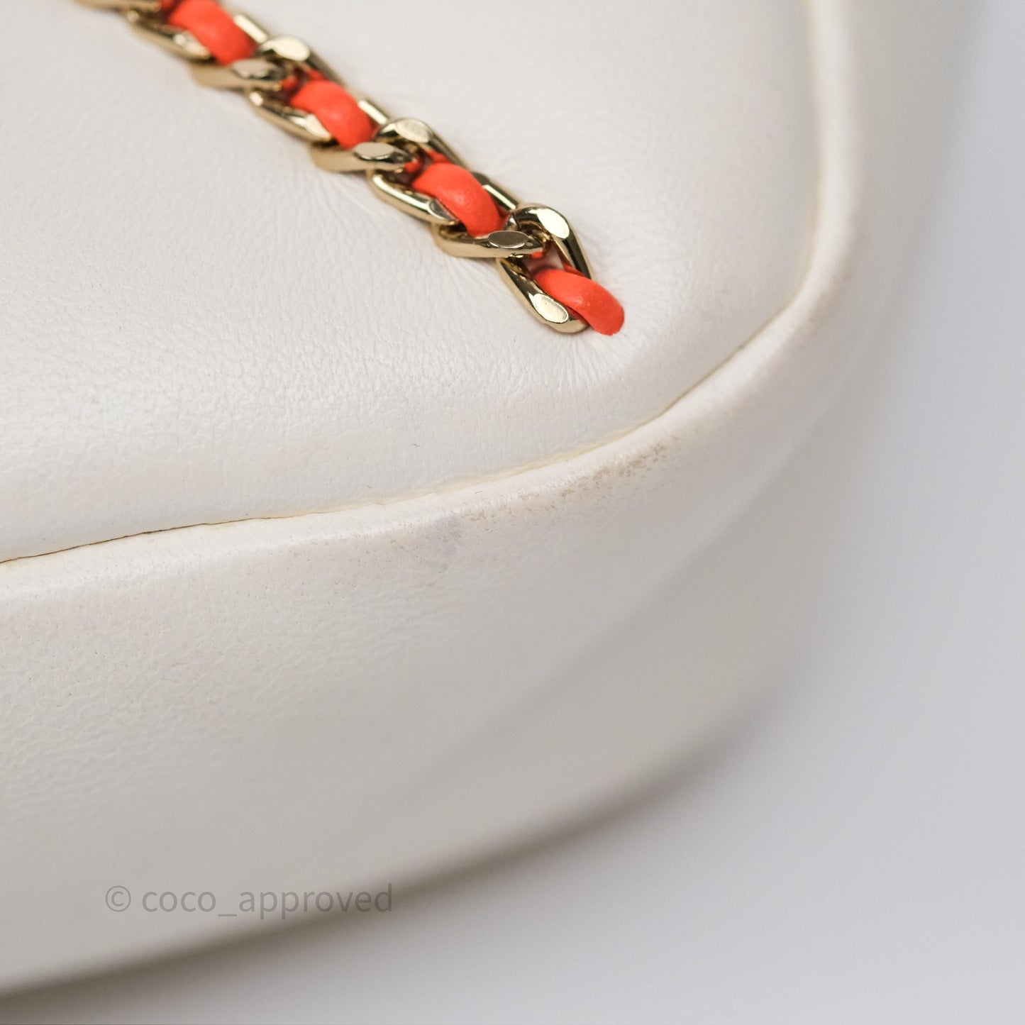 Chanel Small Entwined Chain Flap White Lambskin Gold Hardware