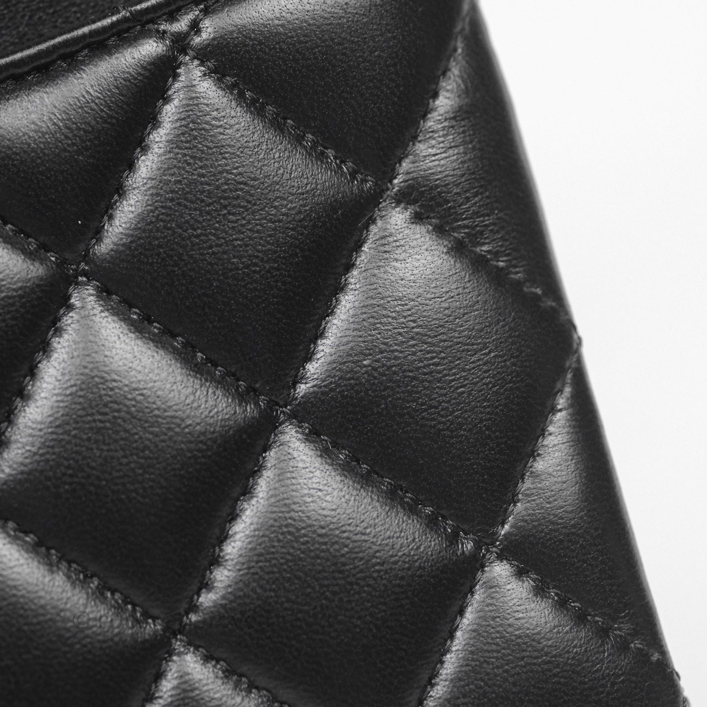Chanel Classic M/L Medium Flap Quilted Black Lambskin Gold Hardware