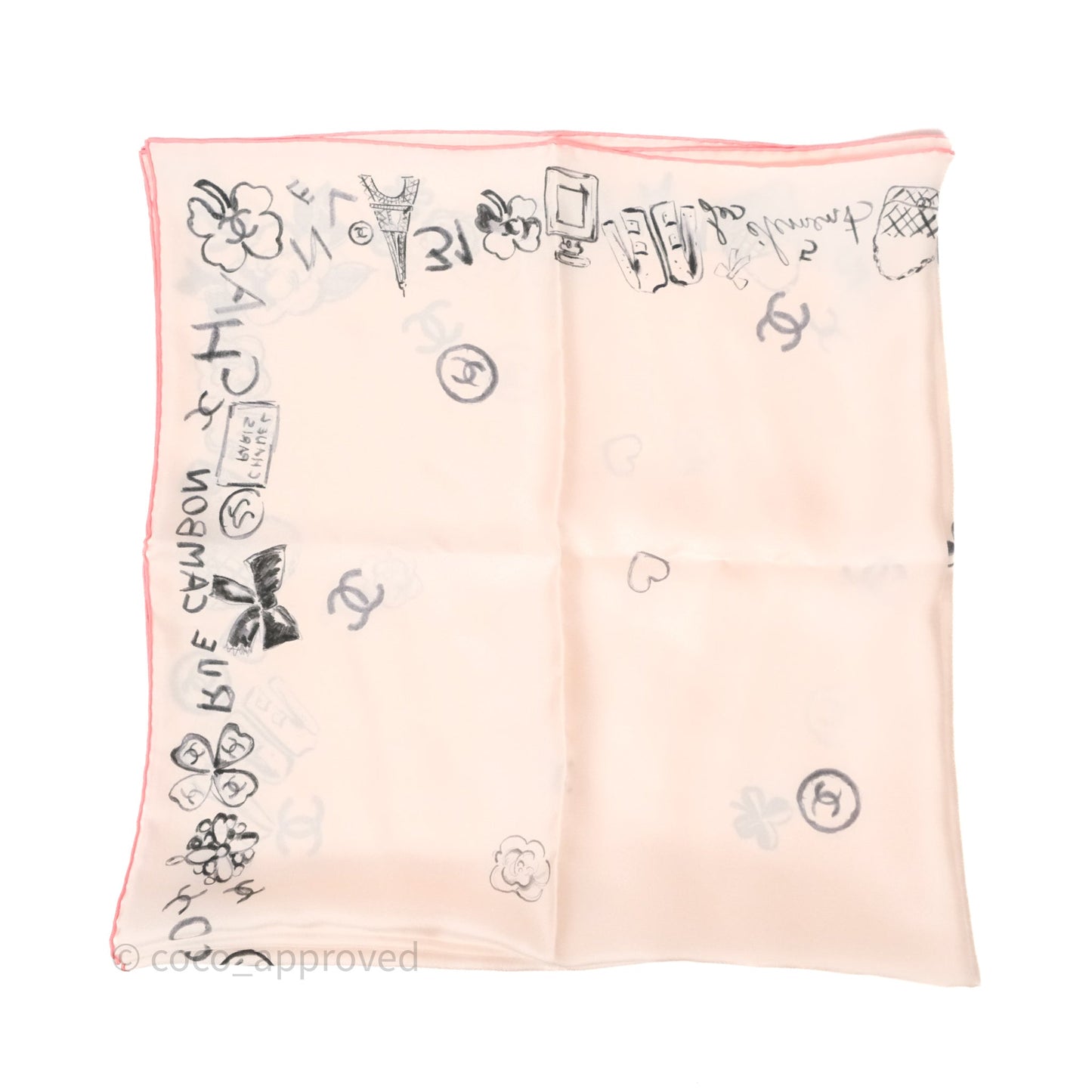 Chanel Silk Scarf 90 Light Pink