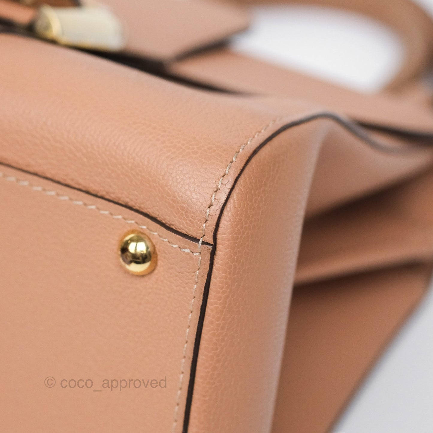 Delvaux Mini Brillant Bag Nude Grained Calfskin Gold Hardware