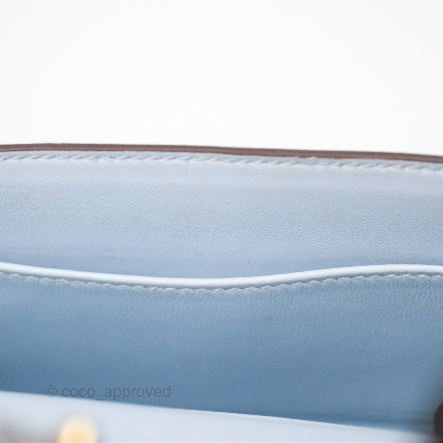 Hermes Mini Verrou Bleu Brume Chèvre Mysore Gold Hardware
