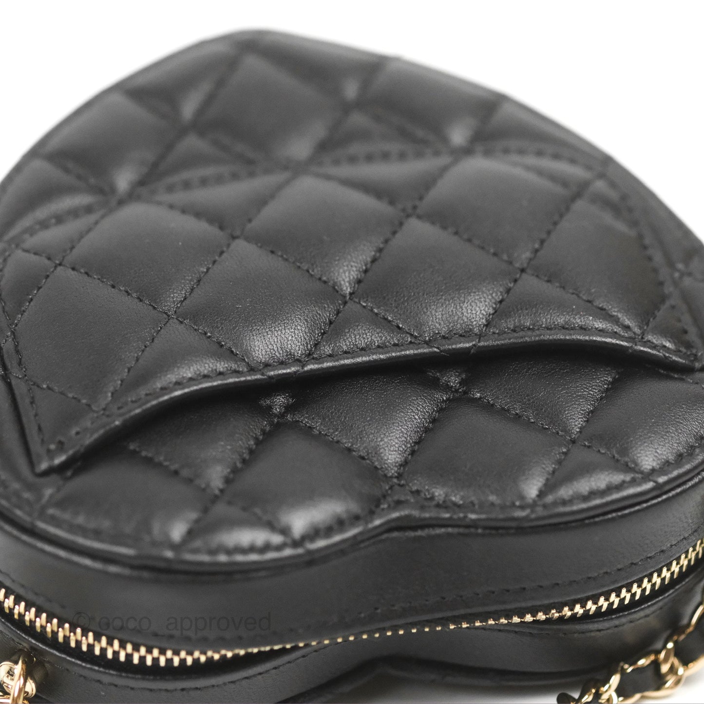 Chanel Small Heart Bag Black Lambskin Gold Hardware 22S