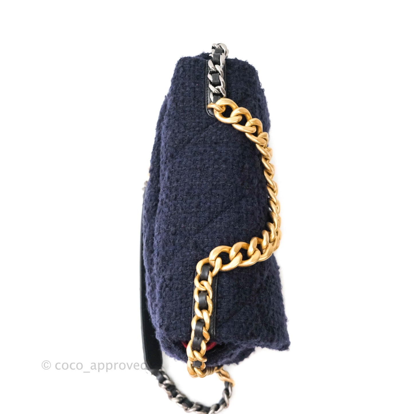 Chanel 19 Medium Tweed Navy Mixed Hardware