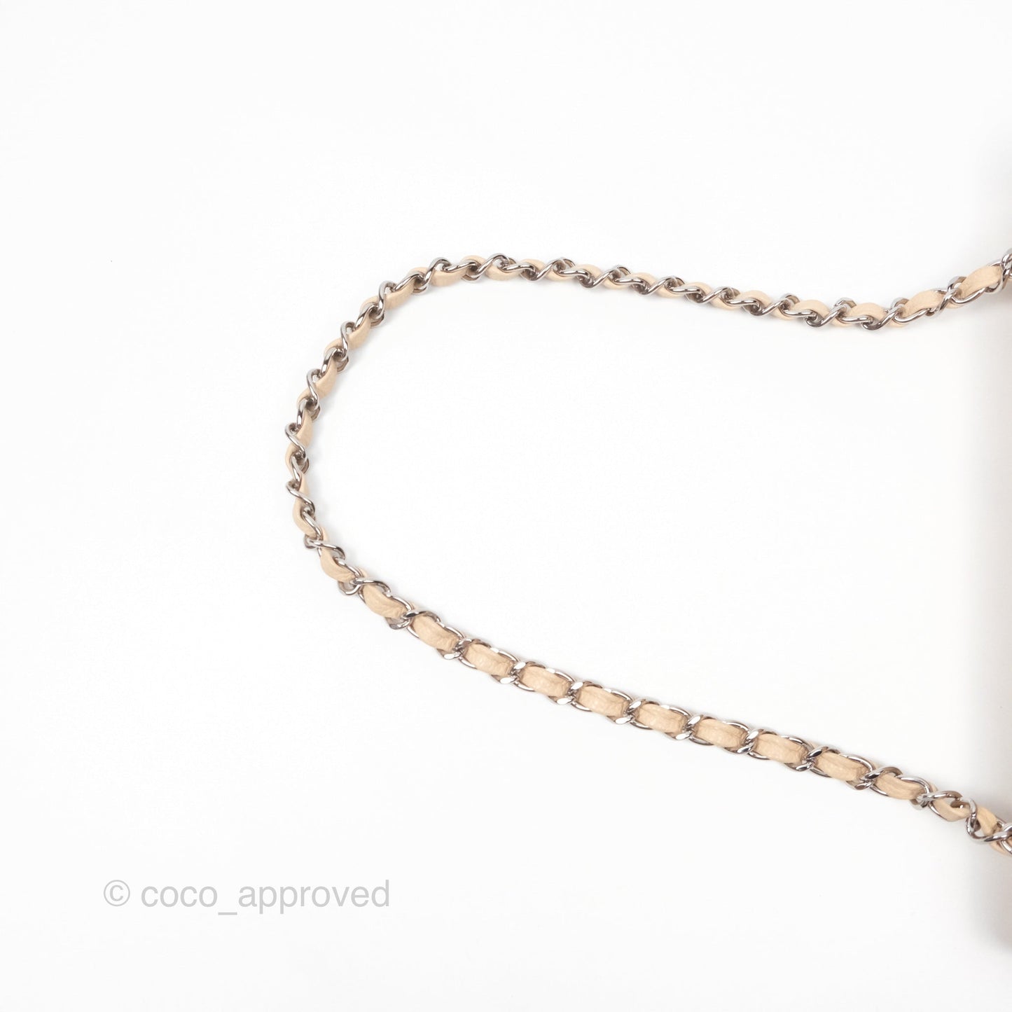 Chanel Quilted East West Flap Beige Caviar Silver Hardware