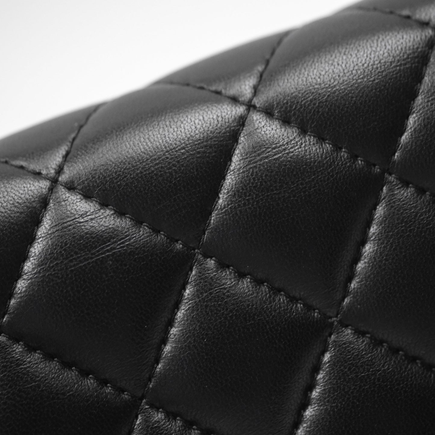 Chanel Quilted Pearl Crush Wallet on Chain WOC Black Lambskin Aged Gold Hardware