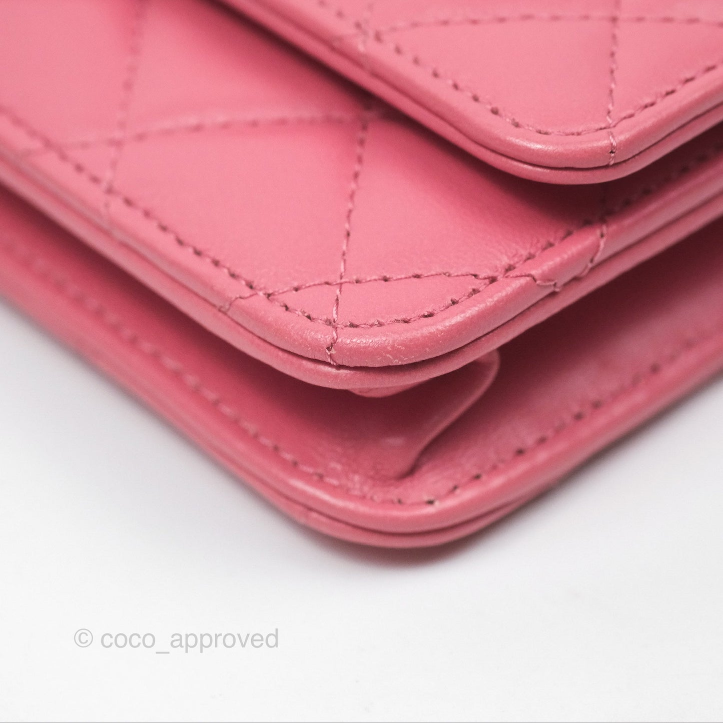 Chanel All Slide Wallet on Chain WOC Adjustable Chain Quilted Pink Lambskin