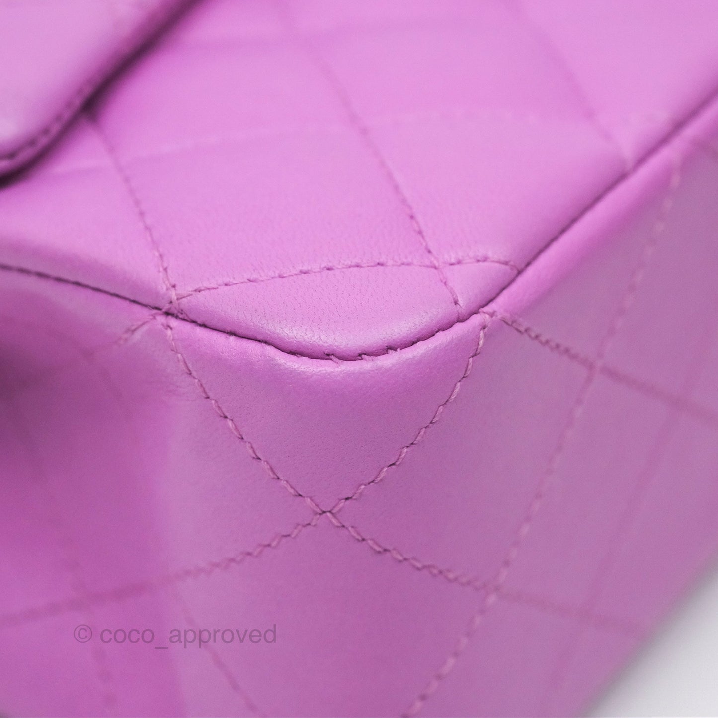 Chanel Medium Classic Flap Quilted Purple Lambskin Silver Hardware