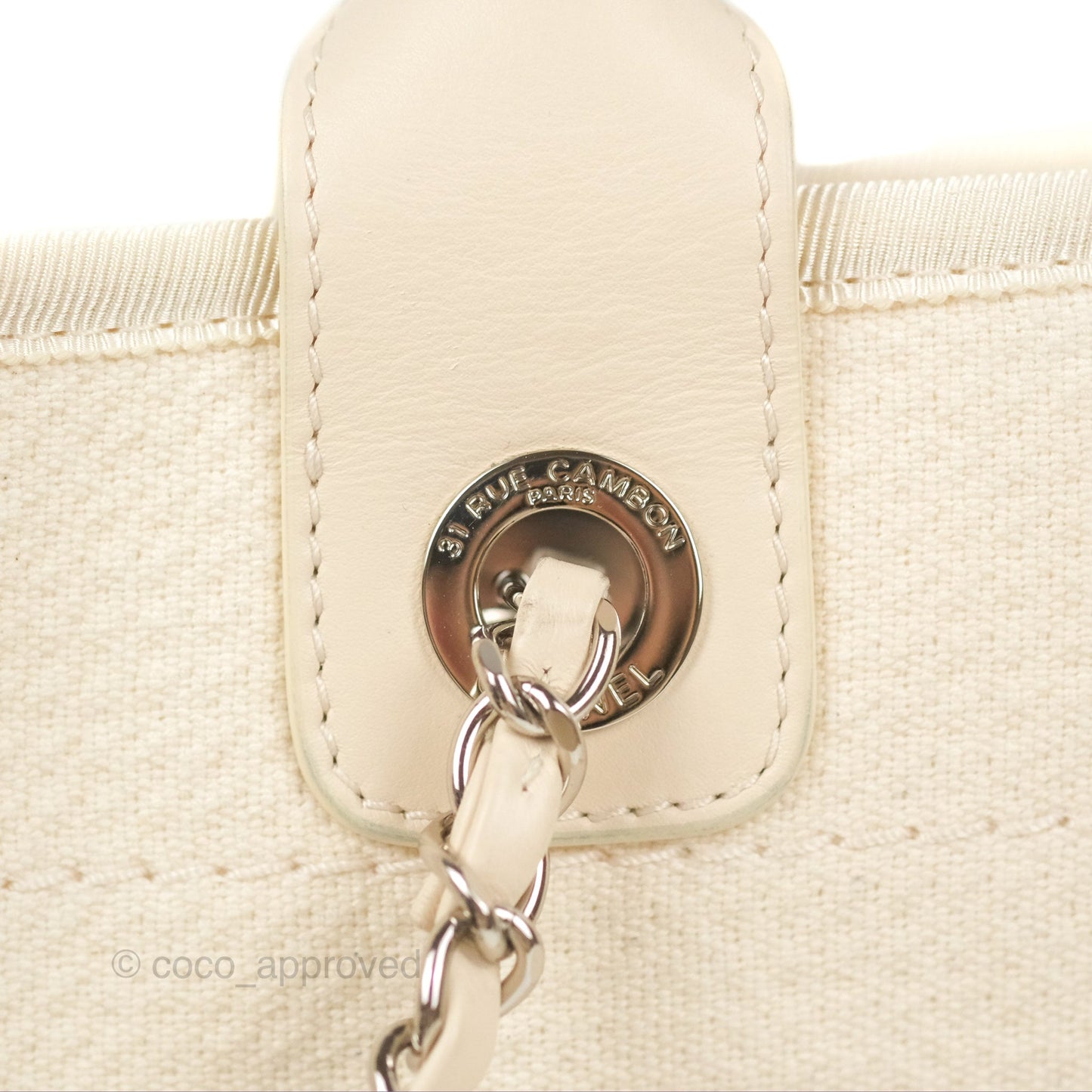 Chanel New Small Deauville Cream Ivory Canvas
