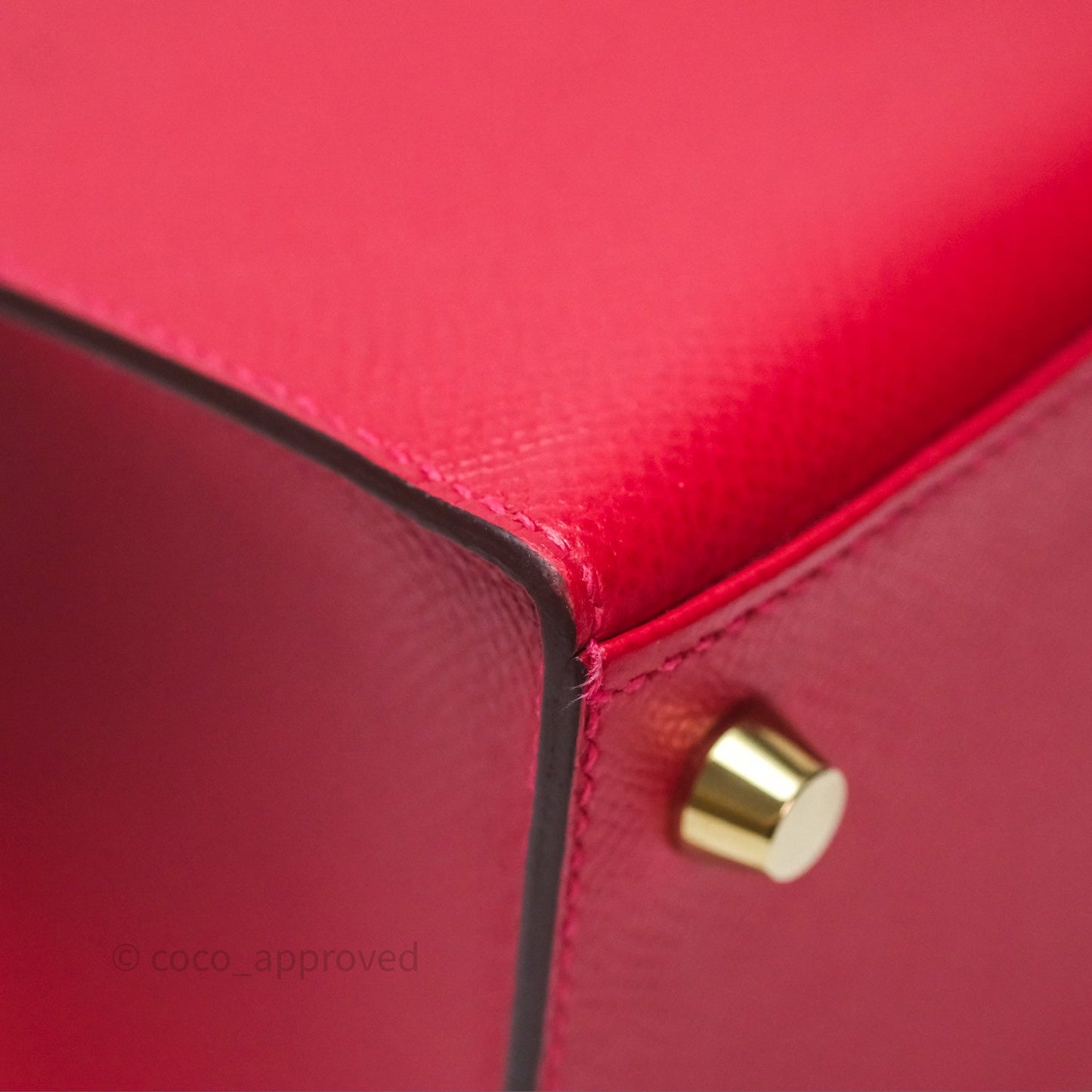 Hermès Sellier Kelly 25 Rouge Casaque Q5 Epsom Gold Hardware