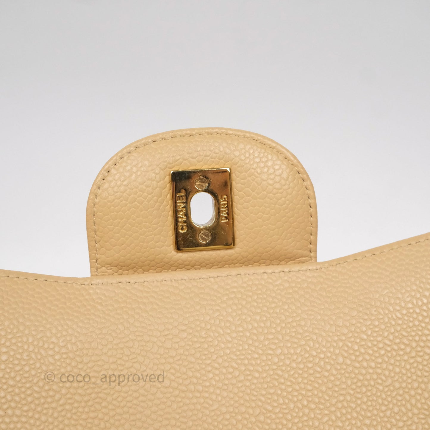 Chanel Jumbo Double Flap Beige Caviar Gold Hardware⁣⁣