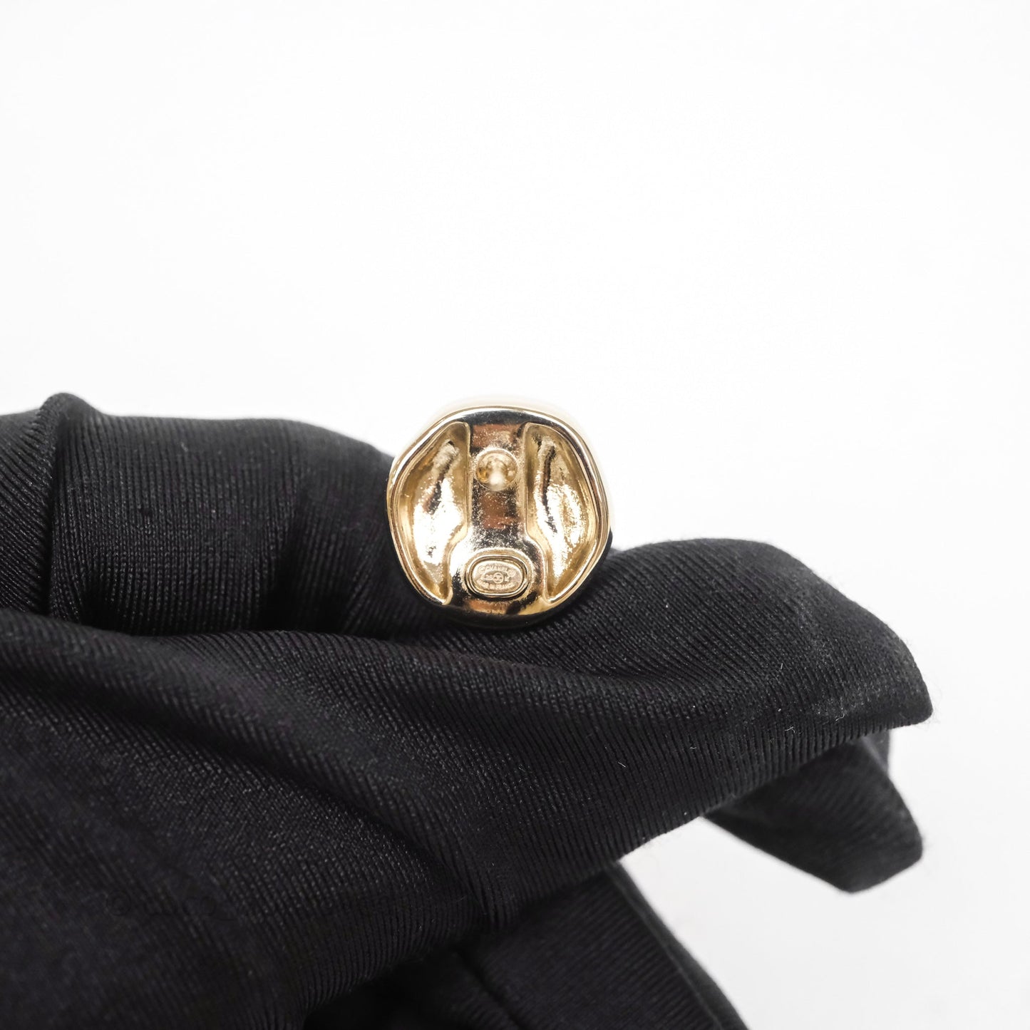 Chanel CC Sphere Earrings Gold Tone 25K