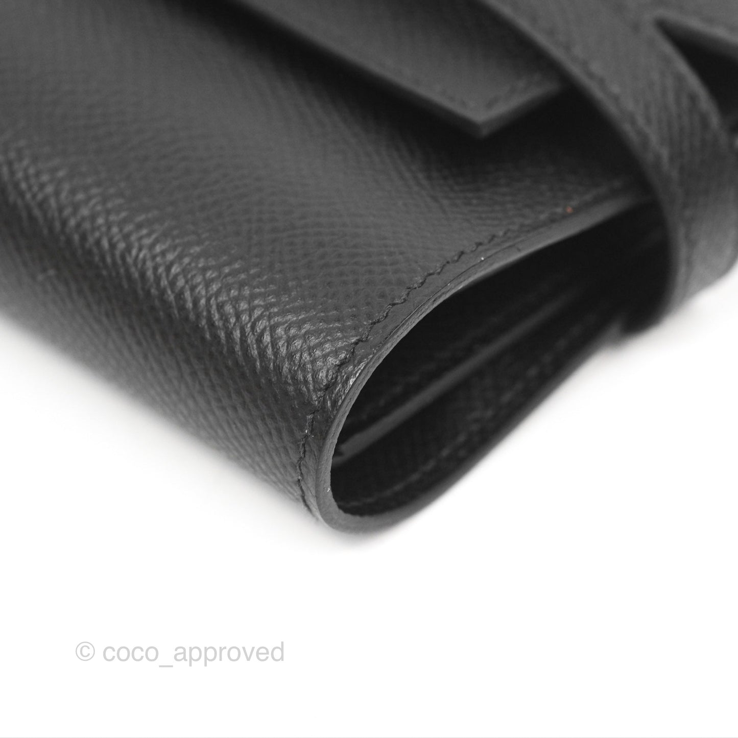 Hermès Small Kelly Wallet Black Epsom Palladium Hardware