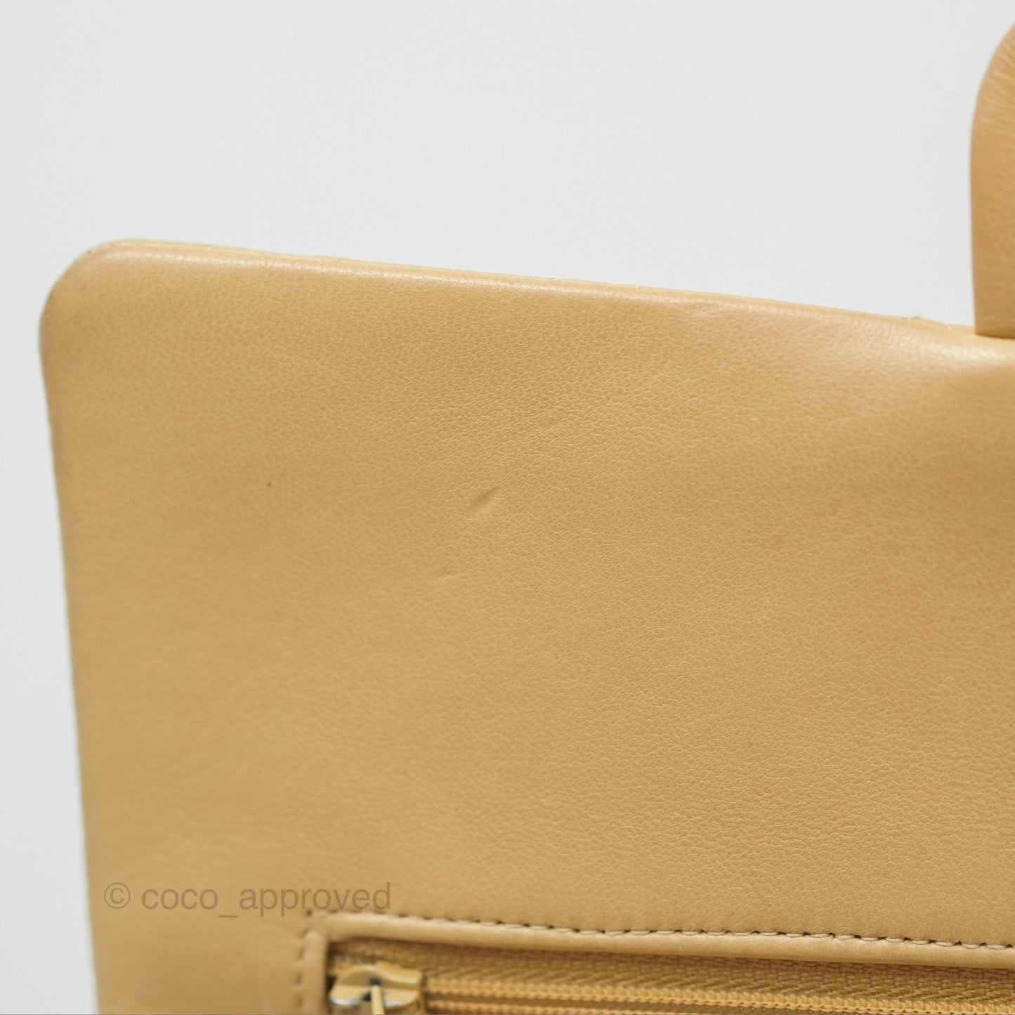 Chanel Vintage Medium Classic Flap Beige Lambskin 24K Gold Hardware