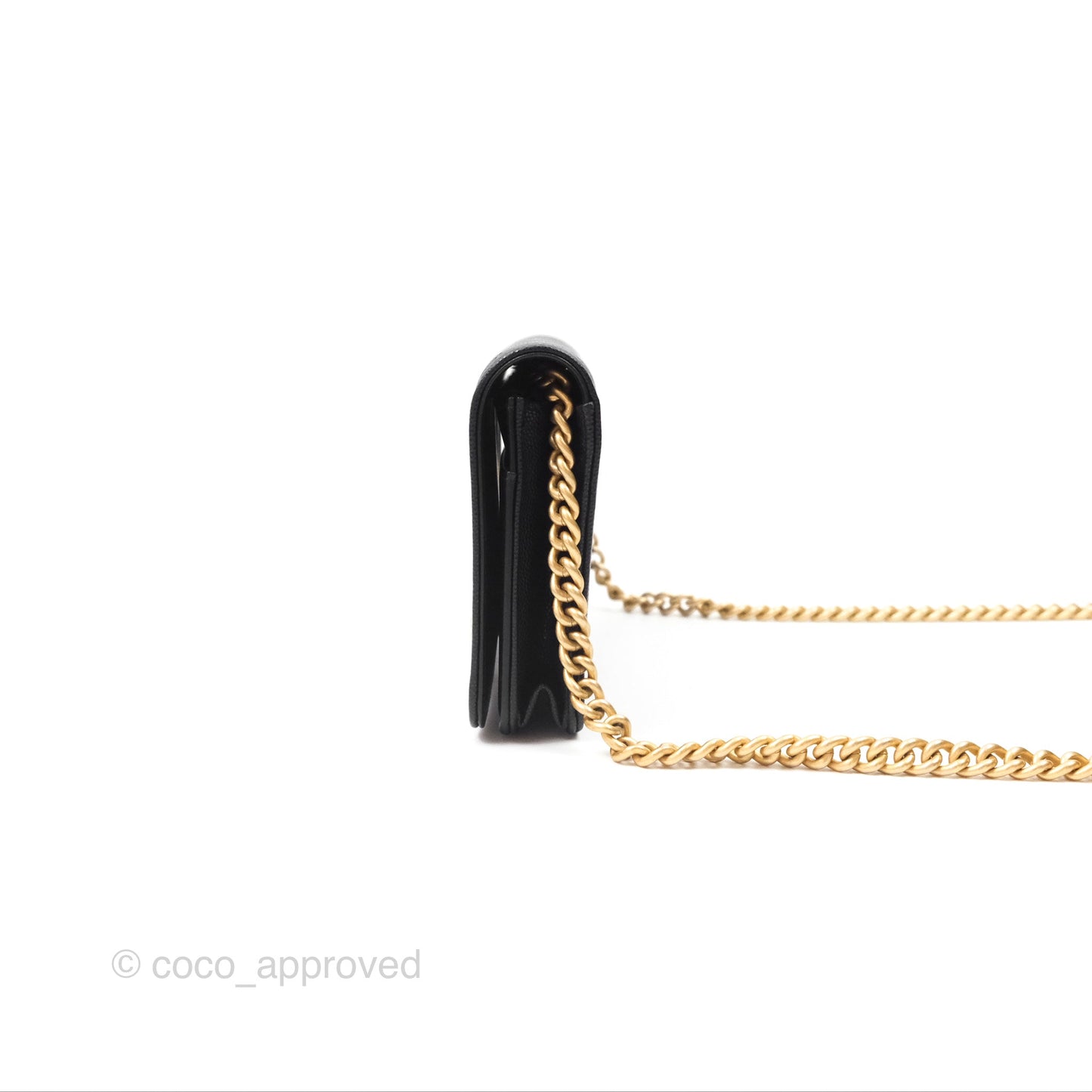 Chanel Quilted Boy Wallet on Chain WOC Black Caviar Age Gold Hardware