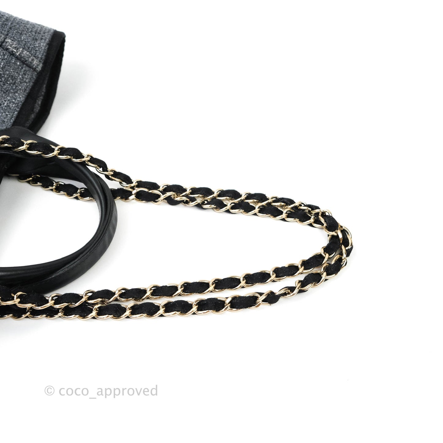 Chanel Large Deauville Charcoal Grey Canvas
