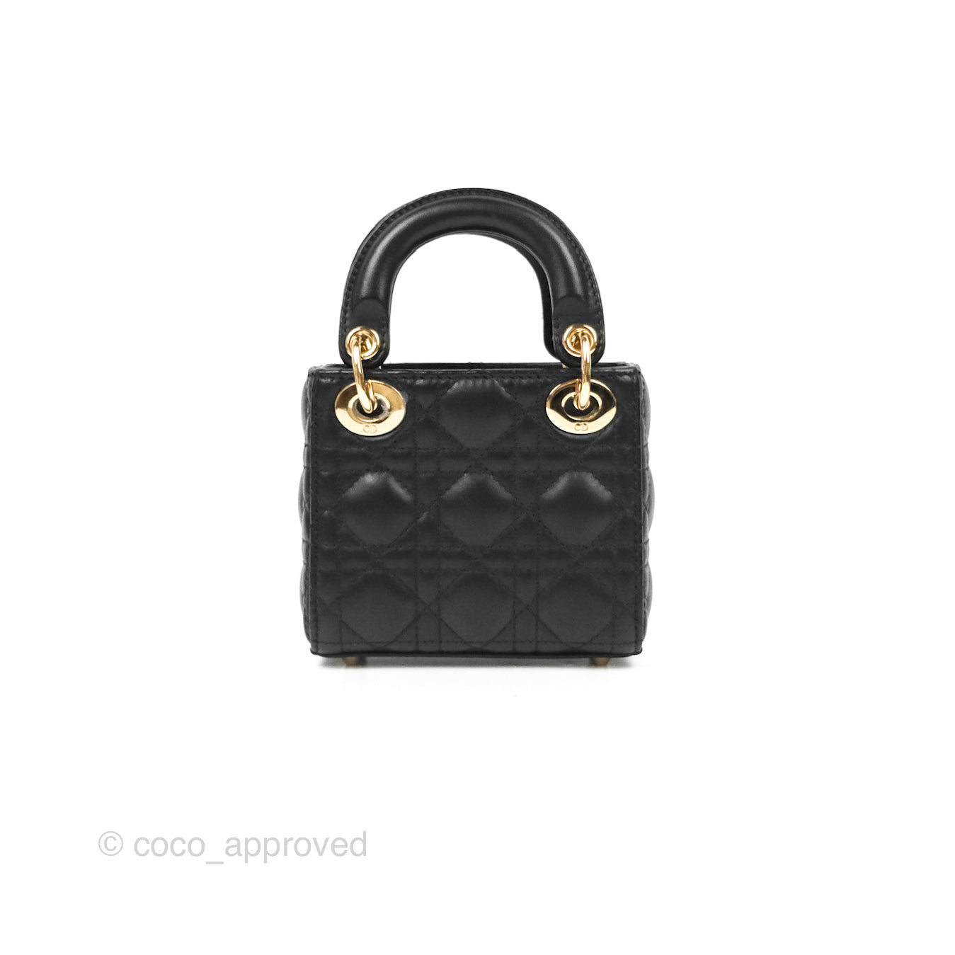 Christian Dior Micro Lady Dior Cannage Black Lambskin Gold Hardware