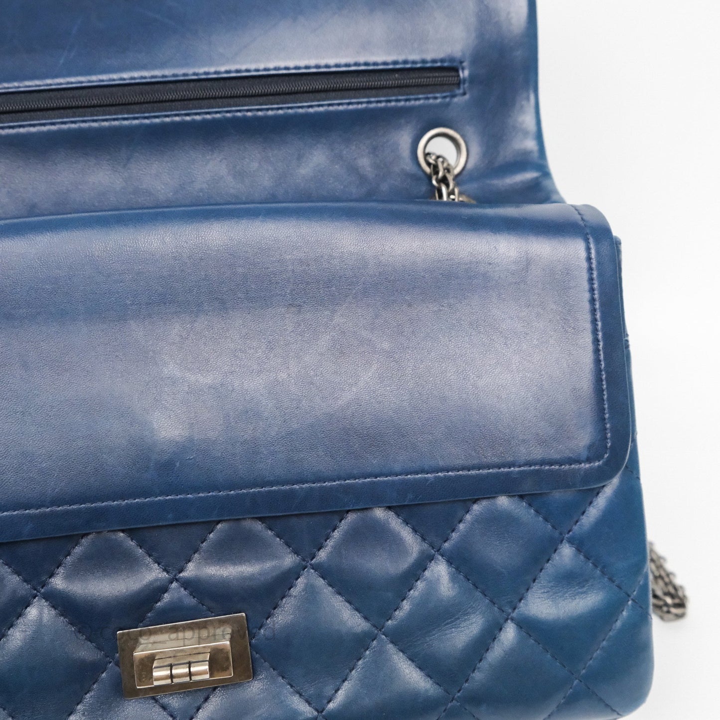 Chanel Reissue 227 Quilted Navy Lambskin Ruthenium Hardware