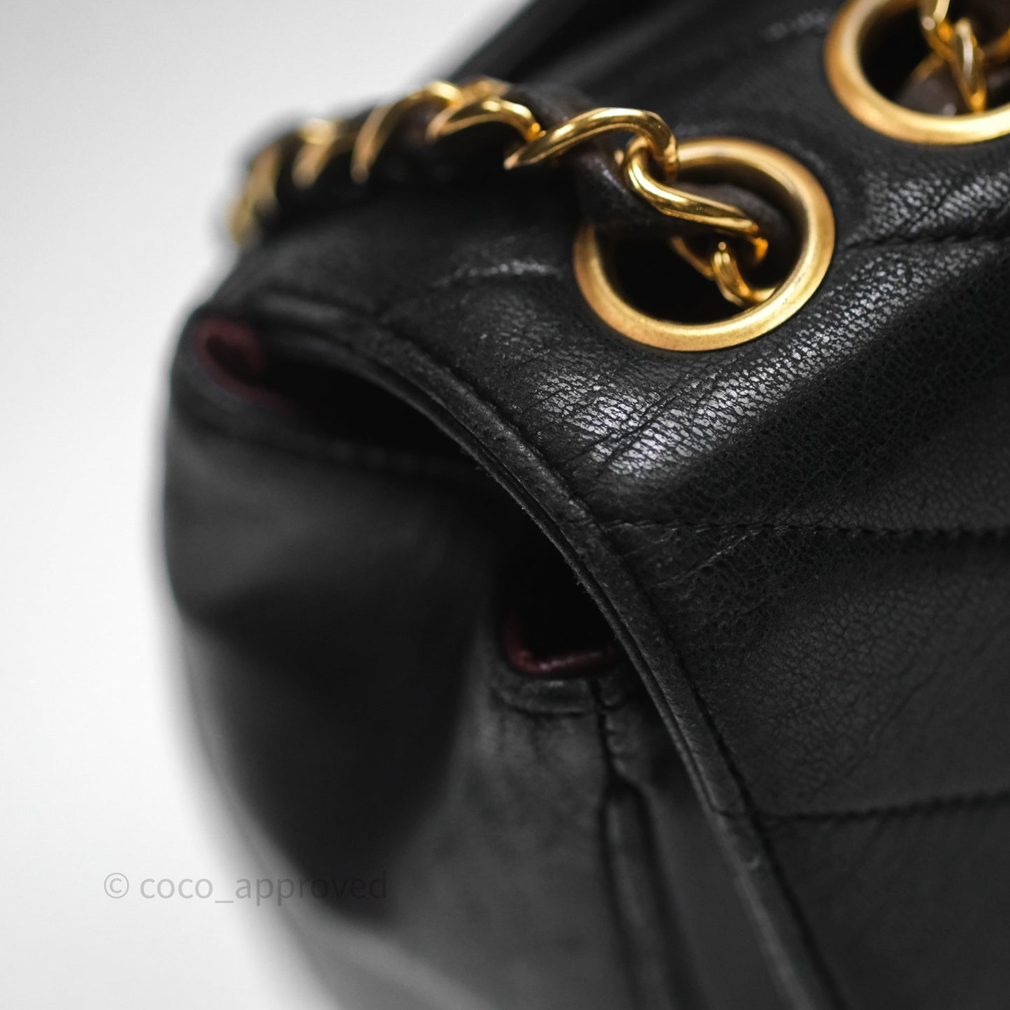 Chanel Vintage Chevron Envelope Flap Bag Black Lambskin 24K Gold Hardware