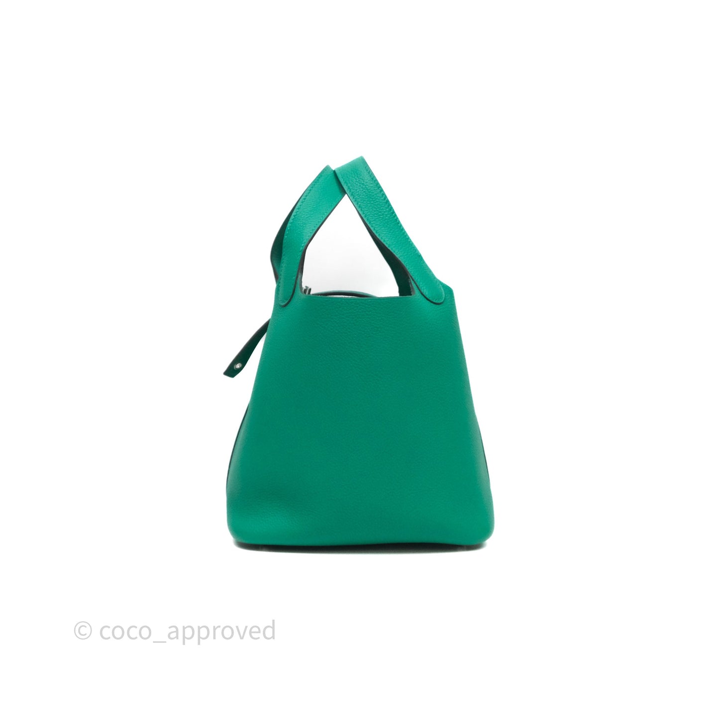 Hermes Picotin 18 Vert Jade O6 Clemence Palladium Hardware