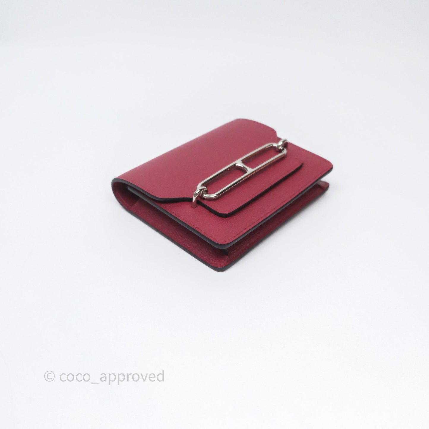 Hermès Roulis Slim Wallet Rouge H 55 Evercolor Palladium Hardware