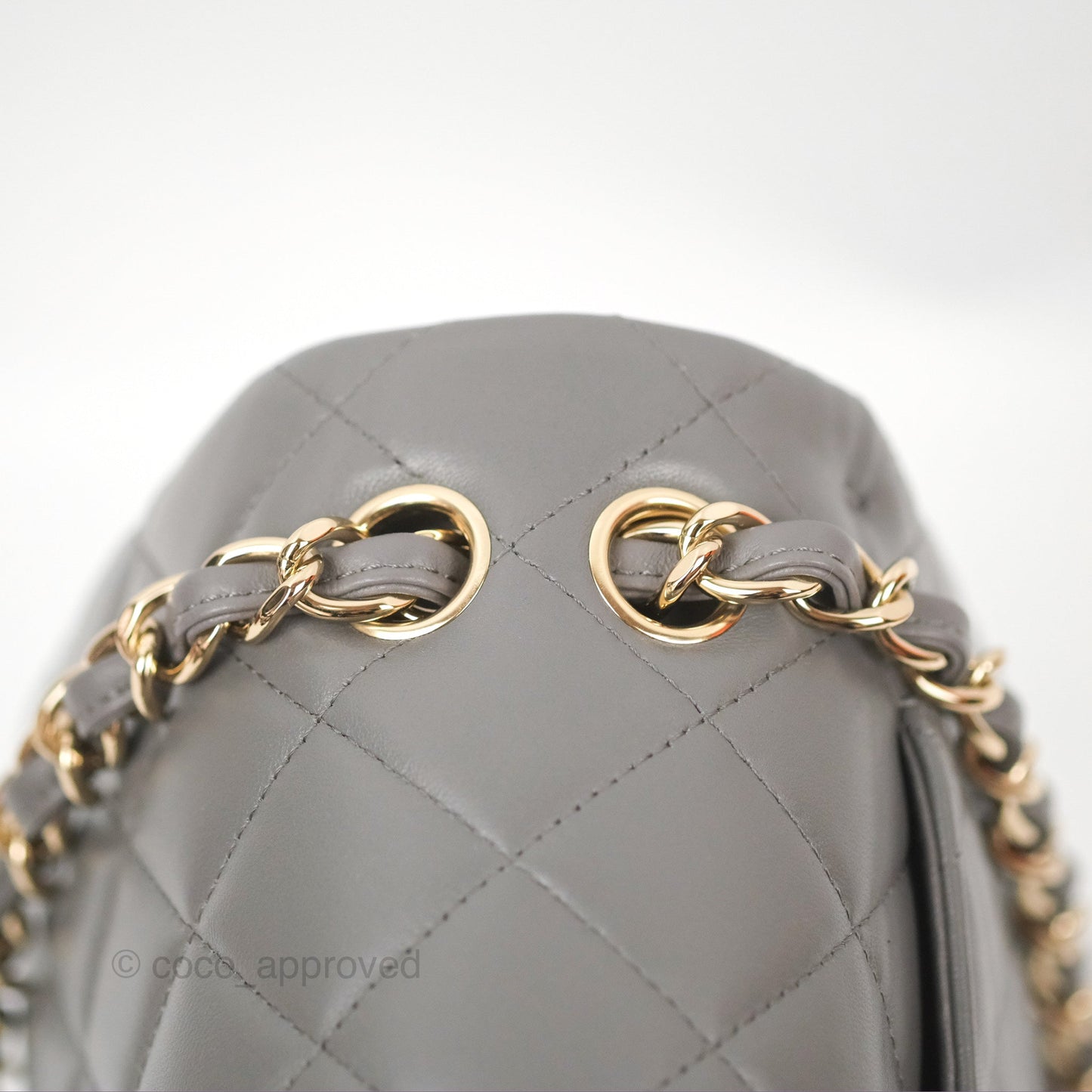 Chanel Jumbo Double Flap Dark Grey Lambskin Gold Hardware⁣⁣