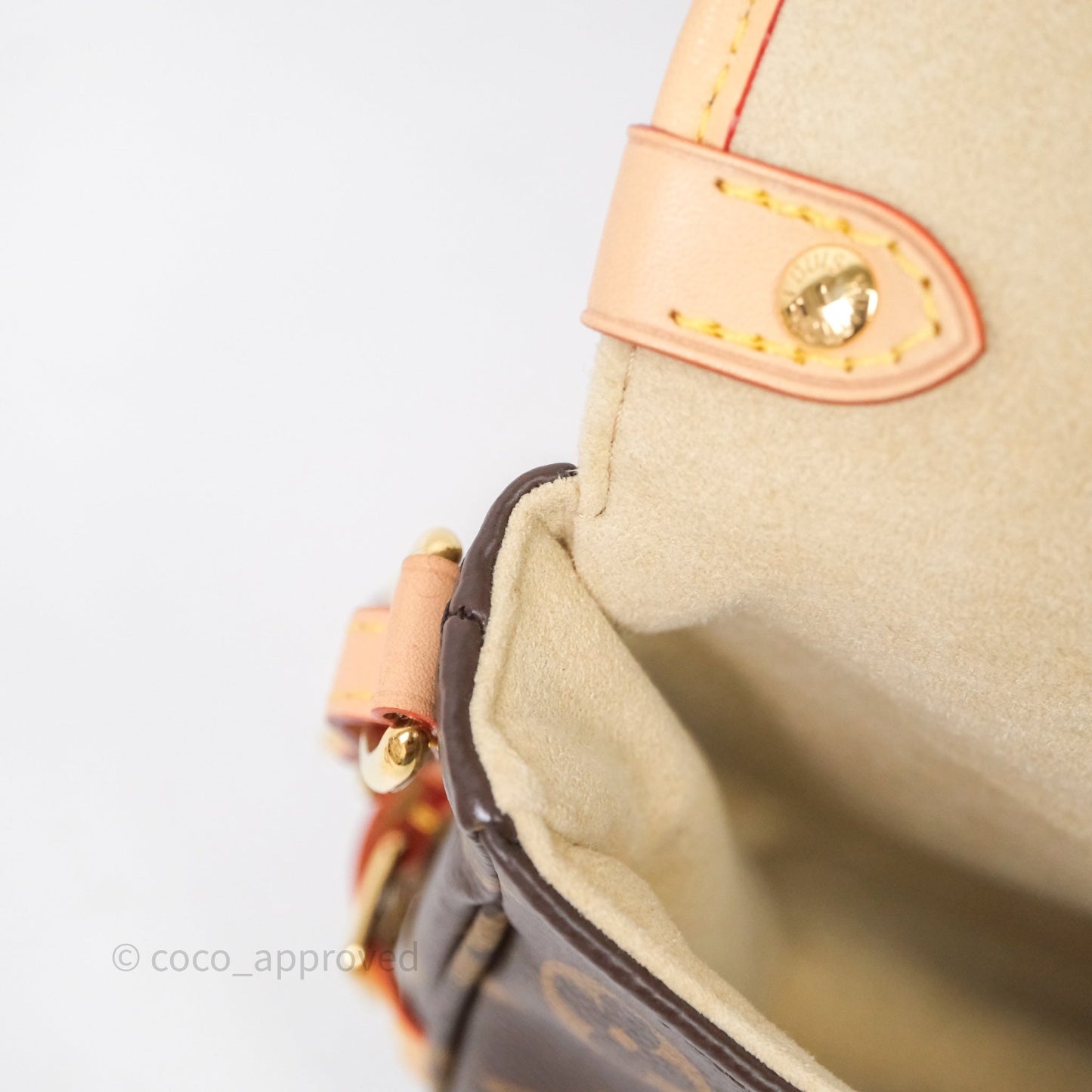 Louis Vuitton Saumur BB Monogram Bag Gold Hardware