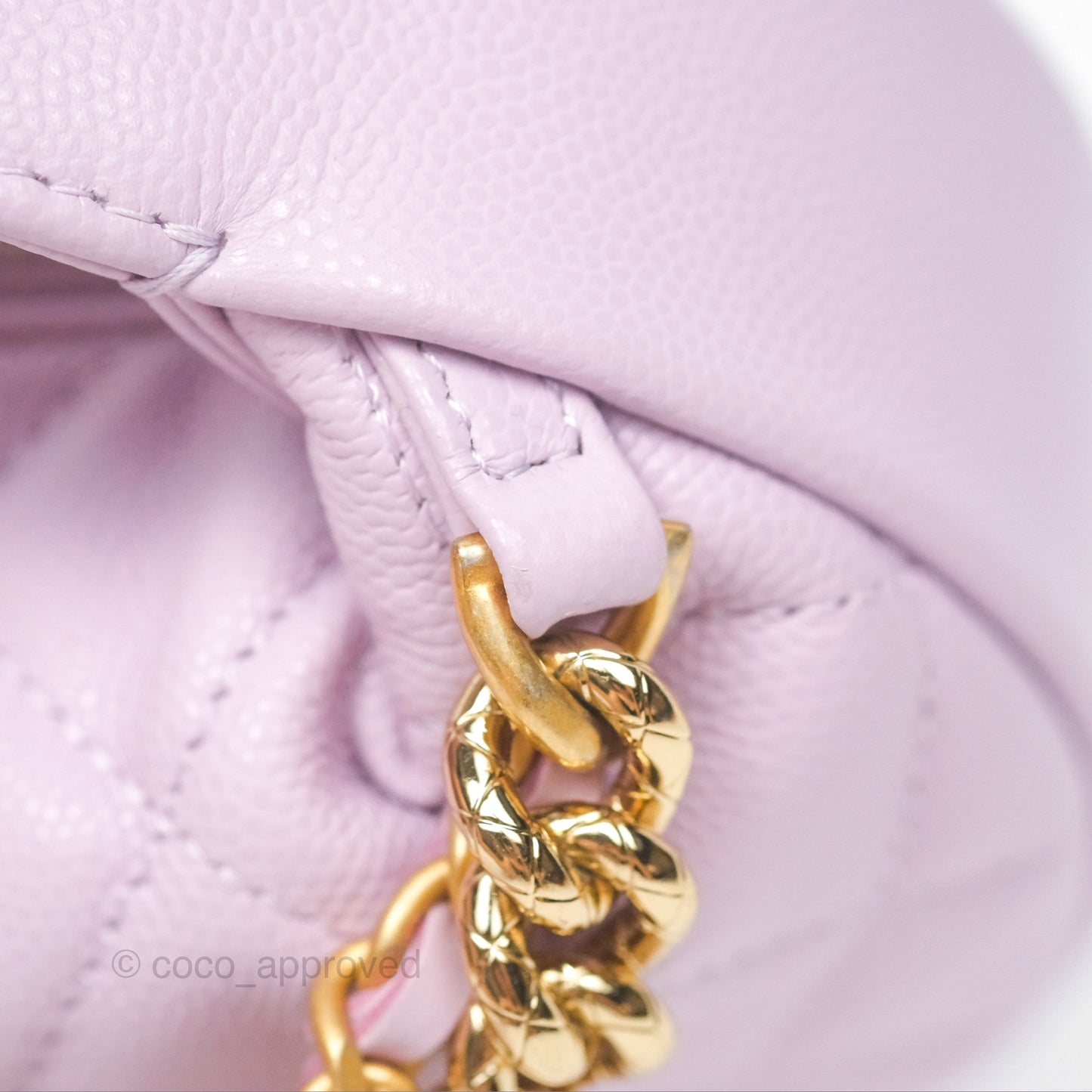 Chanel Bow Hobo Pouch Lilac Caviar Gold Hardware 24S