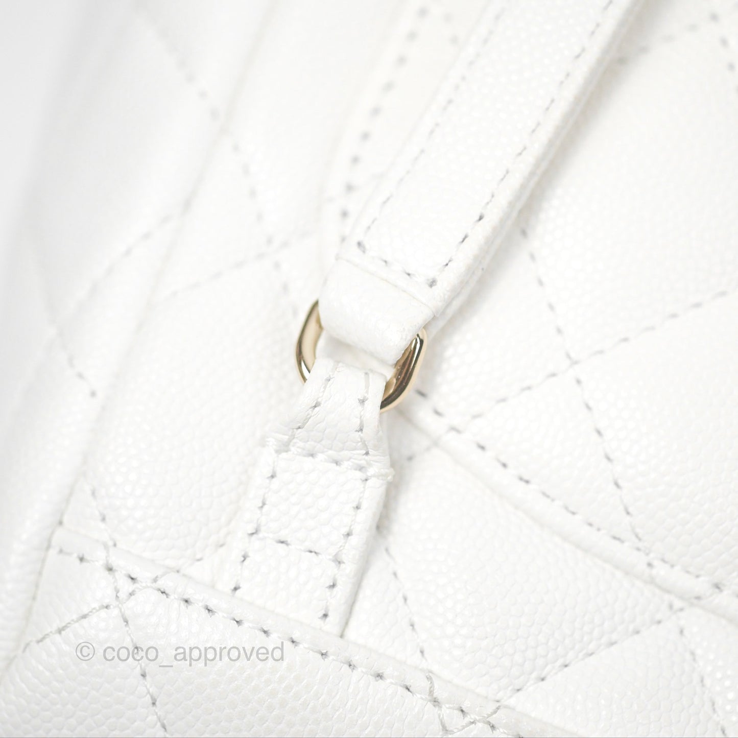 Chanel Mini Urban Spirit Backpack White Caviar Gold Hardware 23S
