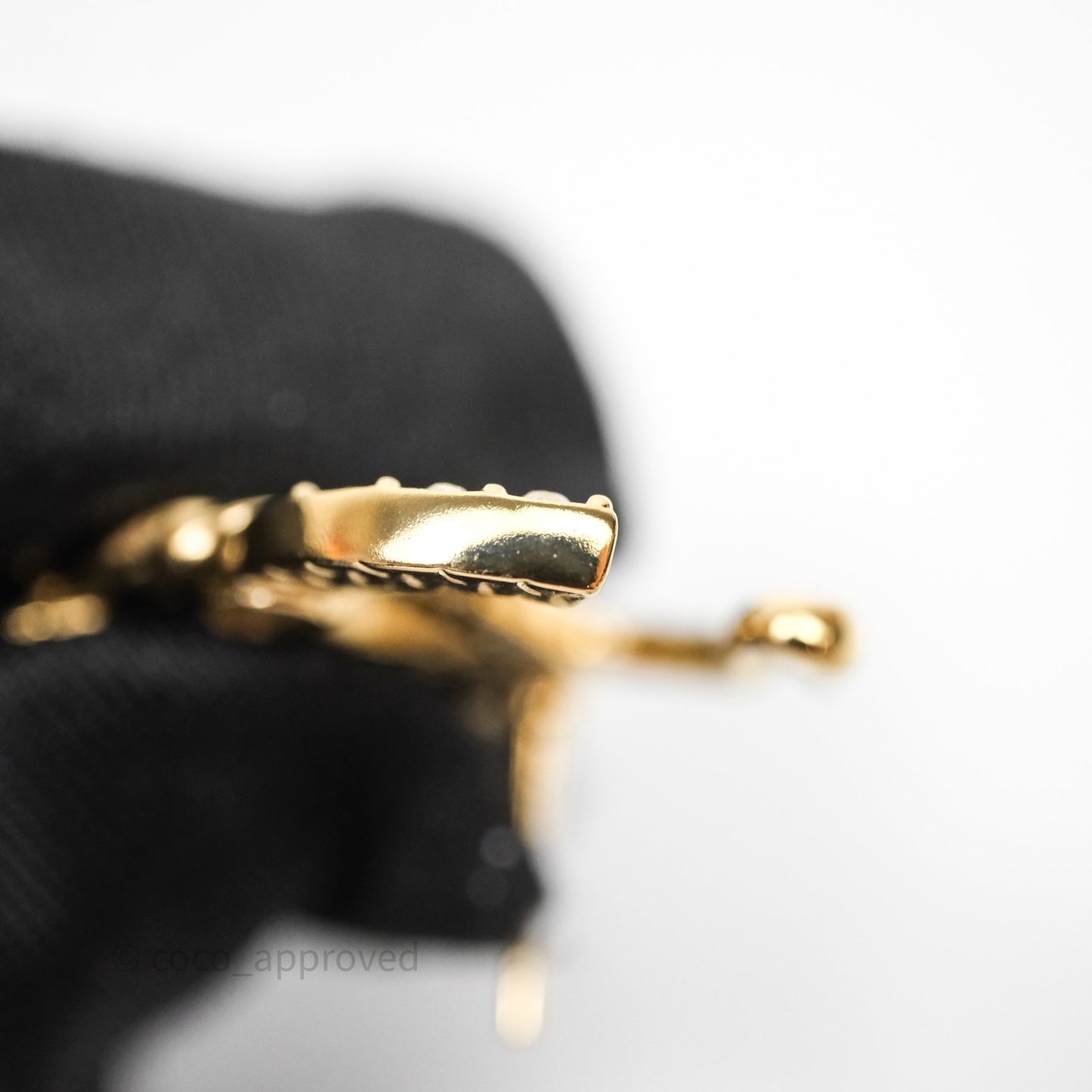 Chanel CC Crystals Earrings Gold Tone 23C