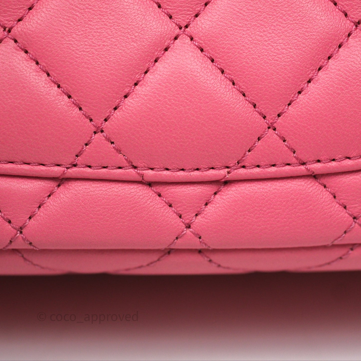 Chanel Mini Rectangular Pearl Crush Quilted Pink Lambskin Aged Gold Hardware