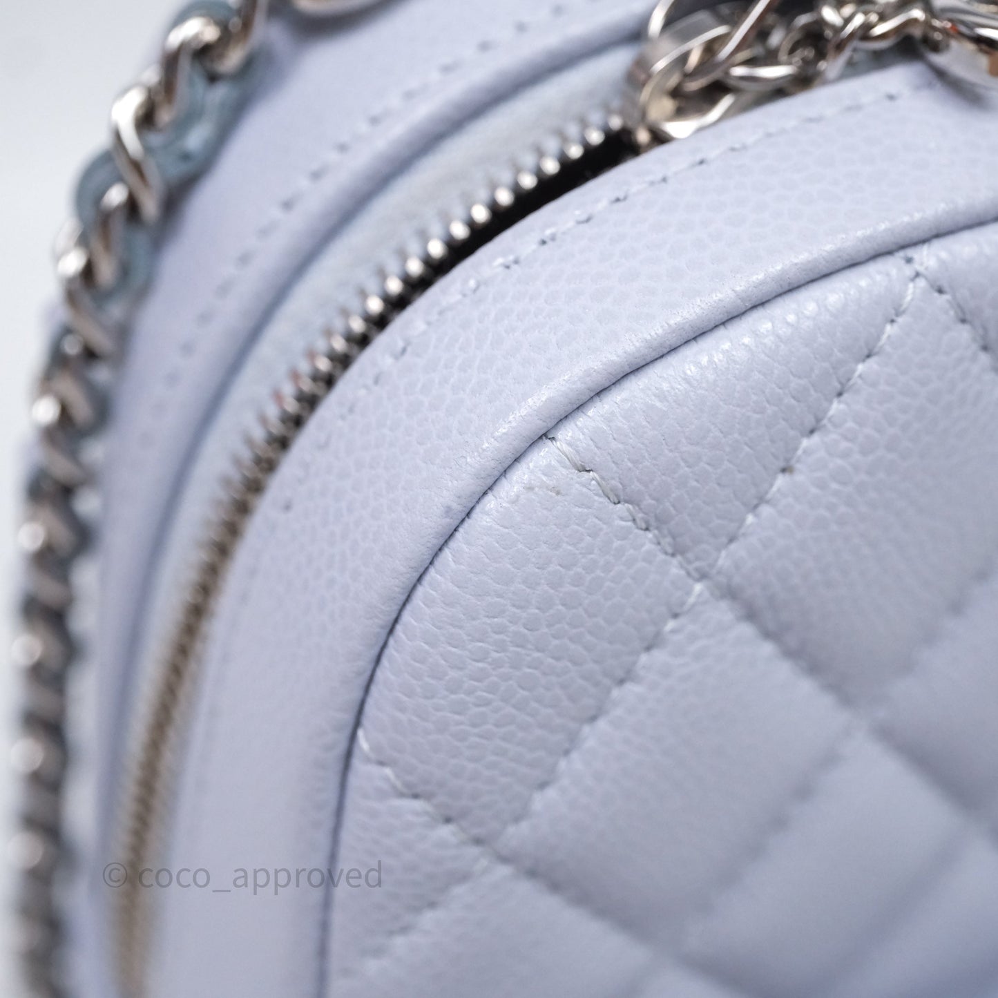 Chanel Classic Mini Backpack Light Blue Caviar Silver Hardware