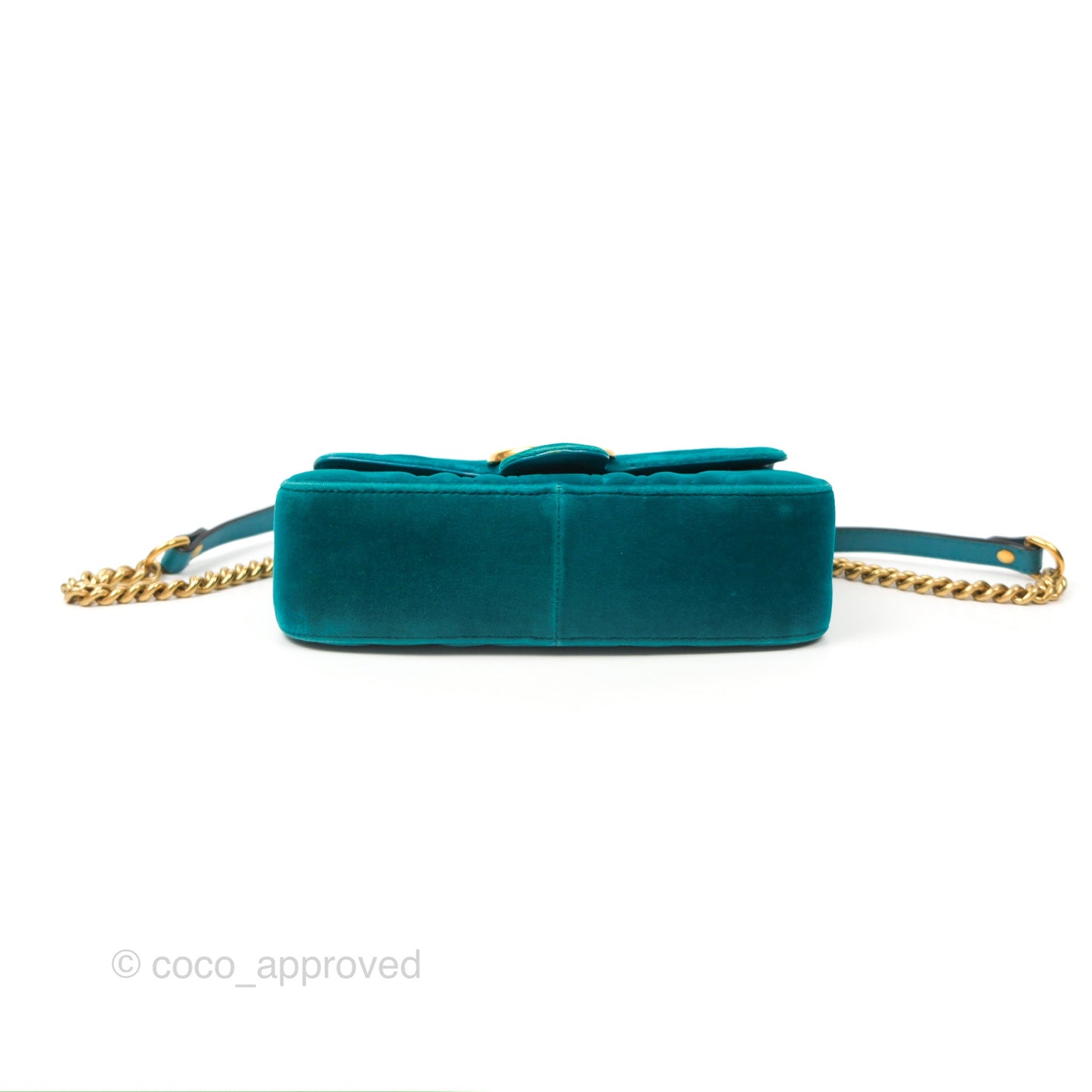 Gucci Mini Marmont Velvet Green Gold Hardware