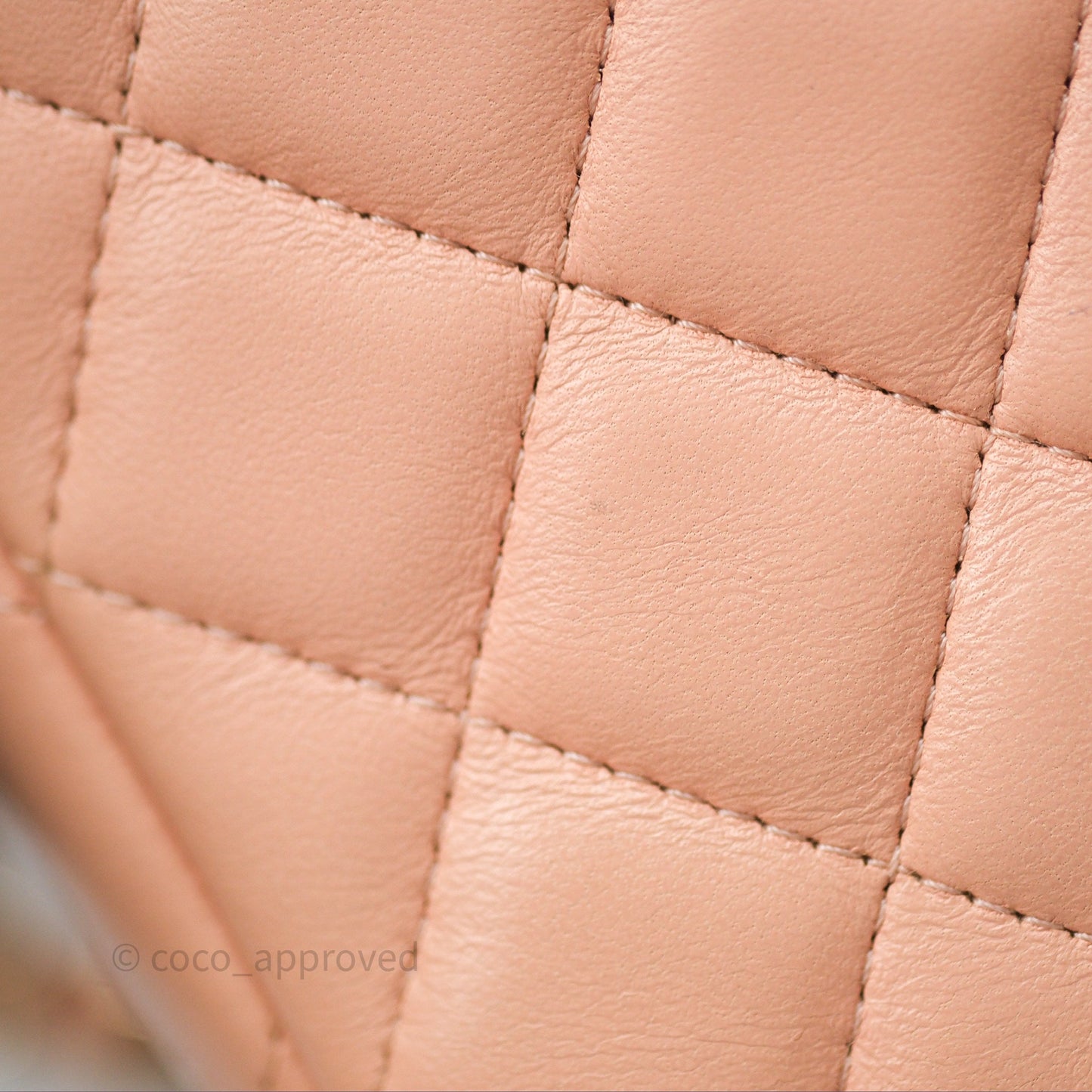 Chanel Mini Square Flap Quilted Beige Pink Lambskin Gold Hardware